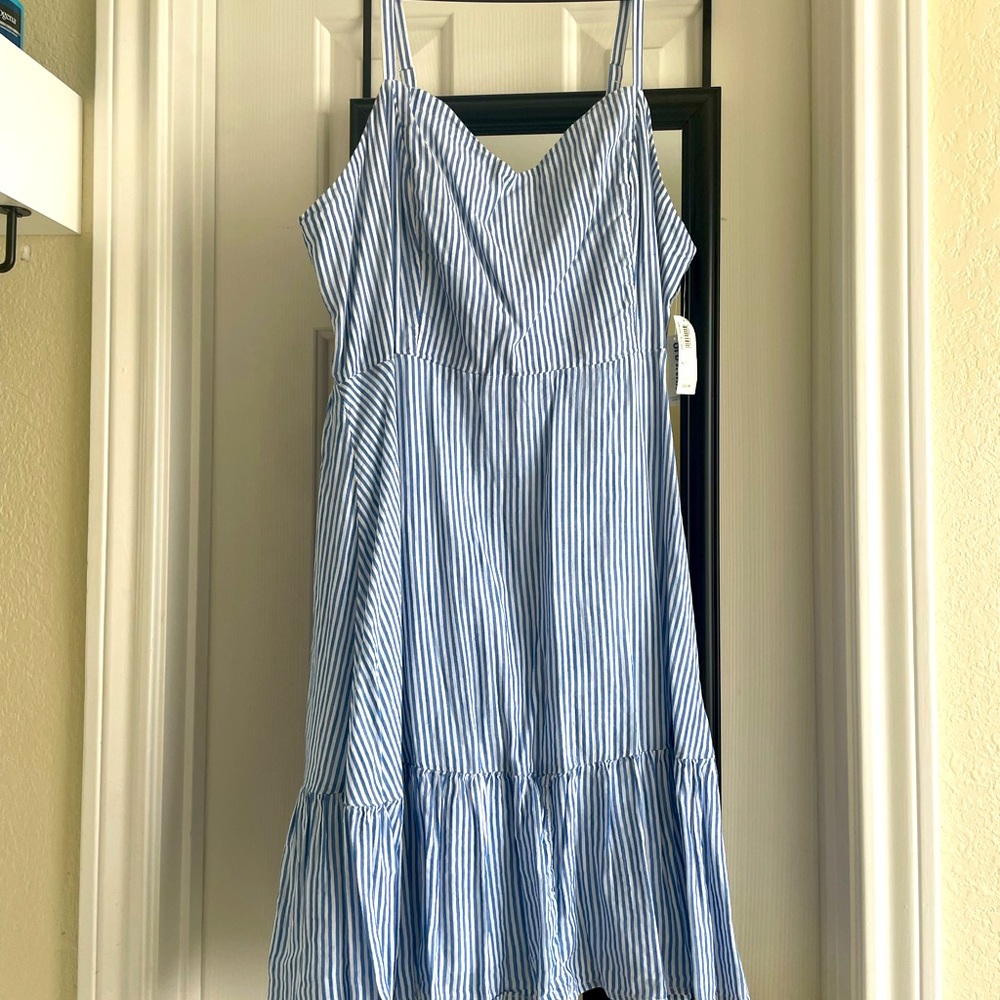 Old Navy Blue and White Striped Dress